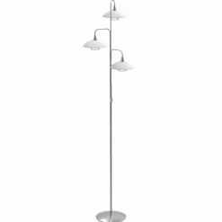 Luminaires Steinhauer Lampadaire Steinhauer Tallerken LED Acier inoxydable, Blanc, 3 lumières