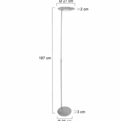 Luminaires Steinhauer Lampadaire Steinhauer Zenith LED Acier inoxydable, 1 lumière* Lampadaires Et Lampes Sur Pied
