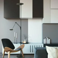 Luminaires Steinhauer Lampadaire Steinhauer Zodiac LED Noir, 2 lumières* Lampadaires Et Lampes Sur Pied