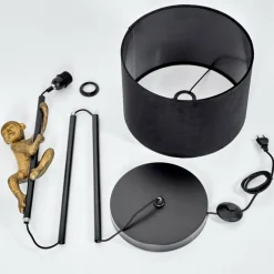 Lampes En Tissu-hofstein Lampadaire Suardi Or, Noir, 1 lumière