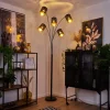 Lampes En Tissu-hofstein Lampadaire Tallaboa Noir, 5 lumières