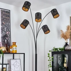 Lampes En Tissu-hofstein Lampadaire Tallaboa Noir, 5 lumières