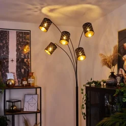 Lampes En Tissu-hofstein Lampadaire Tallaboa Noir, 5 lumières