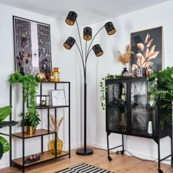 Lampes En Tissu-hofstein Lampadaire Tallaboa Noir, 5 lumières