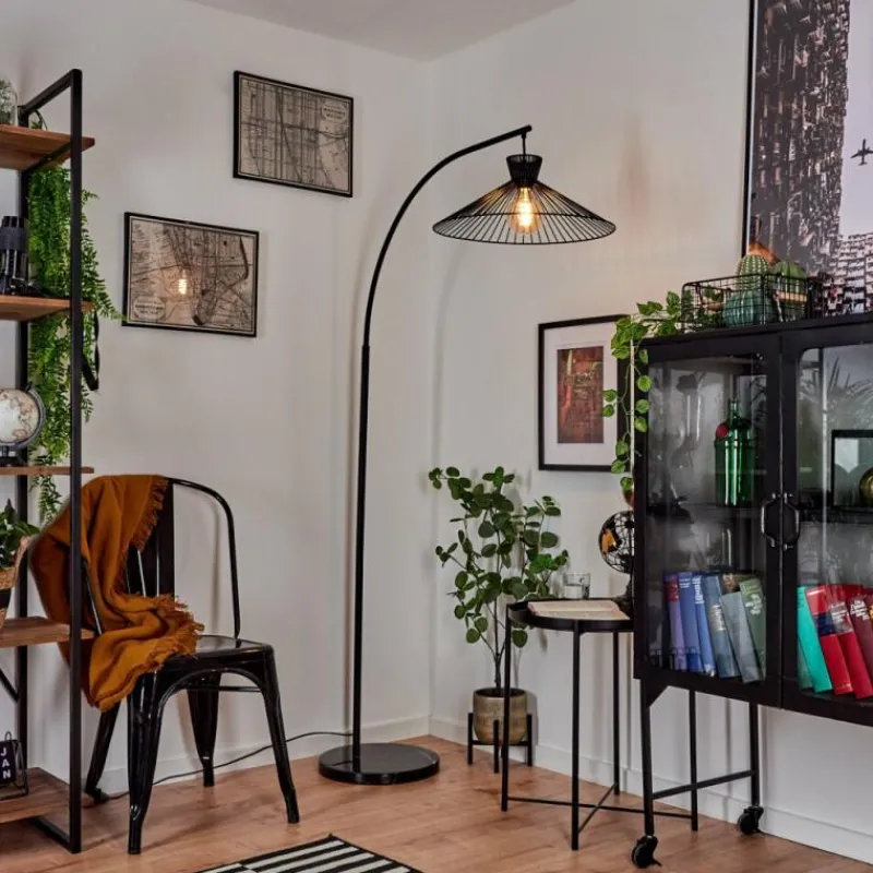 hofstein Lampadaire Tamins Noir, 1 lumière