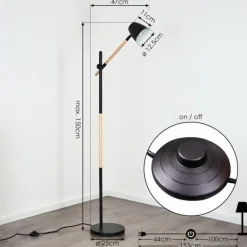 Luminaires Scandinaves-hofstein Lampadaire Tanabita Écru, Noir, 1 lumière