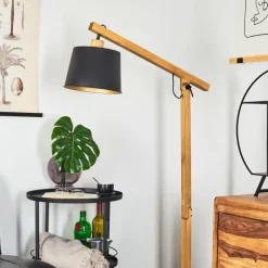 Lampes Dorées-hofstein Lampadaire Tatodere Bois foncé, Noir, 1 lumière