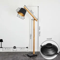 Lampes Dorées-hofstein Lampadaire Tatodere Bois foncé, Noir, 1 lumière