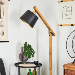 Lampes Dorées-hofstein Lampadaire Tatodere Bois foncé, Noir, 1 lumière