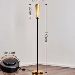 Lampes Dorées-hofstein Lampadaire Tegna Noir doré, 1 lumière