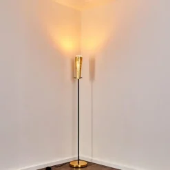 Lampes Dorées-hofstein Lampadaire Tegna Noir doré, 1 lumière