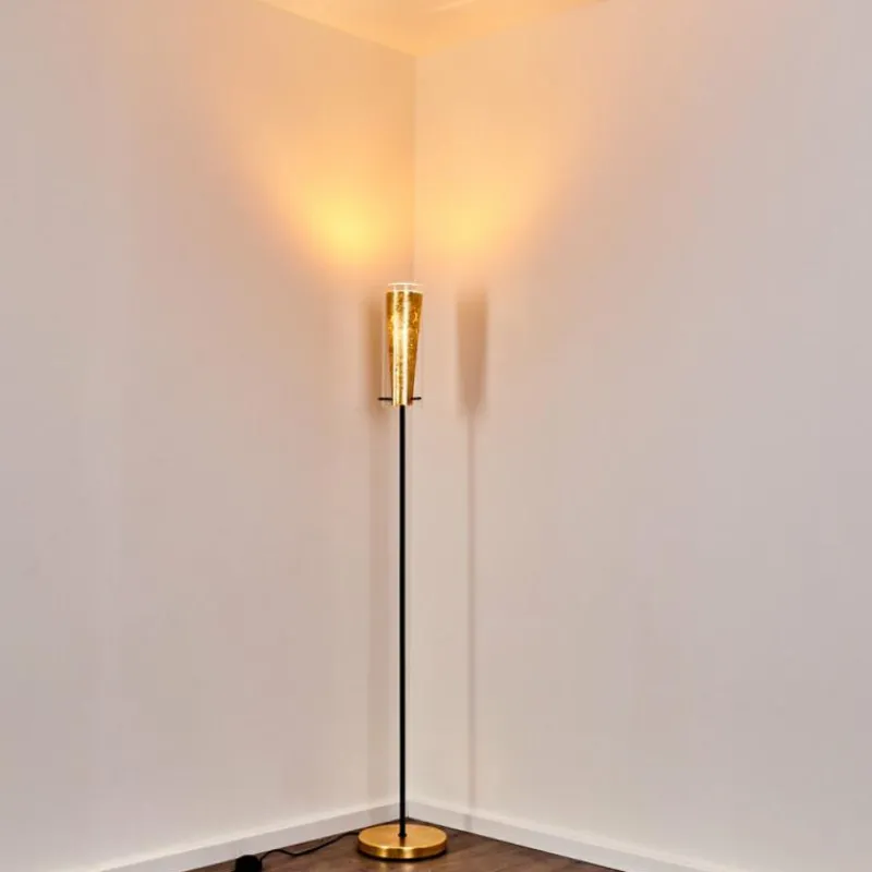 Lampes Dorées-hofstein Lampadaire Tegna Noir doré, 1 lumière