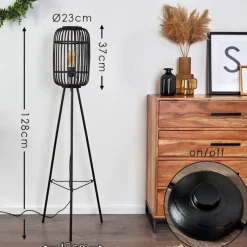 Lampes Vintages & Rétros-hofstein Lampadaire Teheran Noir, 1 lumière