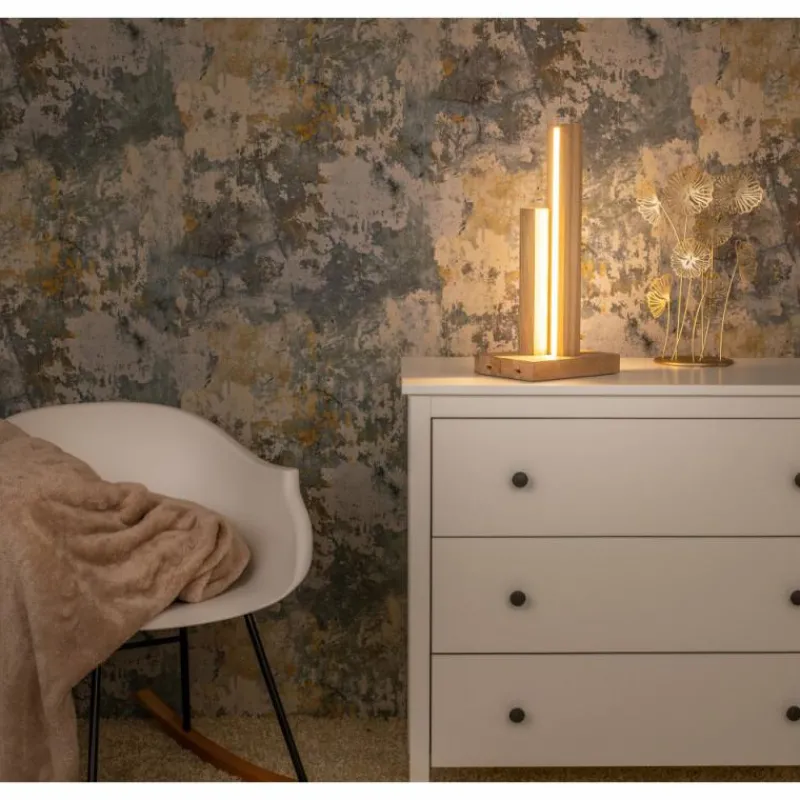 Luminaires Scandinaves-hofstein Lampadaire Tejedor LED Chrome, Écru, 2 lumières