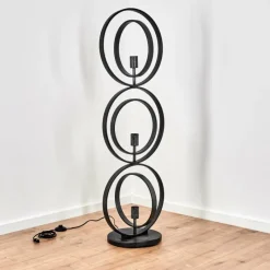 Lampes Industrielles-hofstein Lampadaire Tercel Gris, Noir, 3 lumières