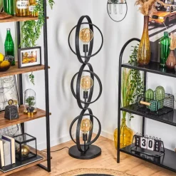 Lampes Industrielles-hofstein Lampadaire Tercel Gris, Noir, 3 lumières