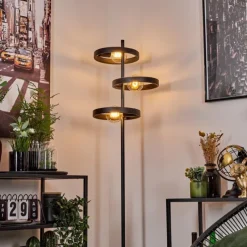 Lampes Industrielles-hofstein Lampadaire Theareabarivat Anthracite, 3 lumières