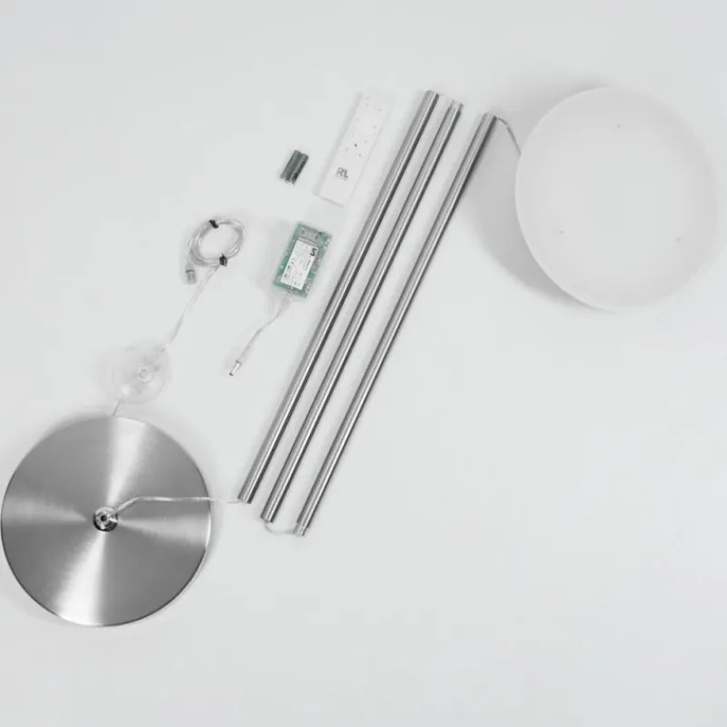 hofstein Lampadaire Theron LED Nickel mat, 1 lumière, Télécommandes