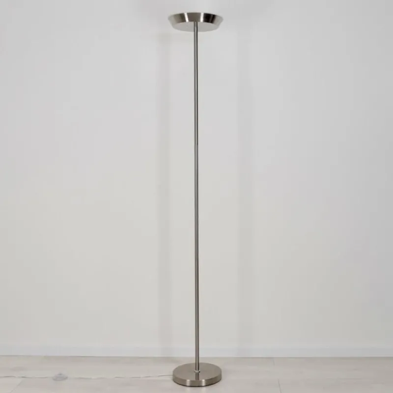 hofstein Lampadaire Theron LED Nickel mat, 1 lumière, Télécommandes