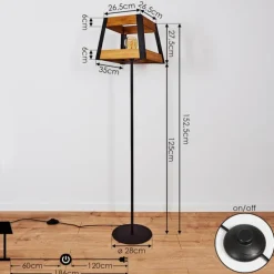 Lampes Industrielles-hofstein Lampadaire Tiflis Noir, 1 lumière