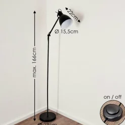 hofstein Lampadaire Timola Noir, 1 lumière