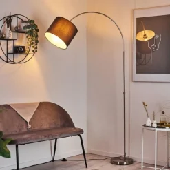 Lampes En Tissu-hofstein Lampadaire Tise Nickel mat, 1 lumière