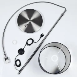 Lampes En Tissu-hofstein Lampadaire Tise Nickel mat, 1 lumière