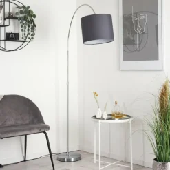 Lampes En Tissu-hofstein Lampadaire Tise Nickel mat, 1 lumière