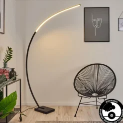 hofstein Lampadaire Tobillos LED Noir, 1 lumière