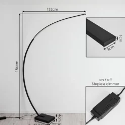 hofstein Lampadaire Tobillos LED Noir, 1 lumière