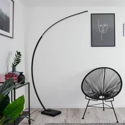 hofstein Lampadaire Tobillos LED Noir, 1 lumière