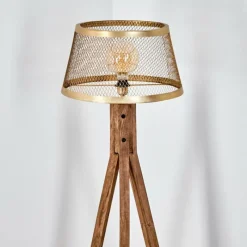 Luminaires Scandinaves-hofstein Lampadaire Tomaca Laiton, Écru, 1 lumière
