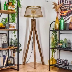 Luminaires Scandinaves-hofstein Lampadaire Tomaca Laiton, Écru, 1 lumière