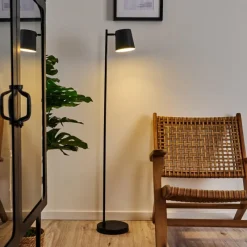 hofstein Lampadaire Tontolos LED Noir, 1 lumière