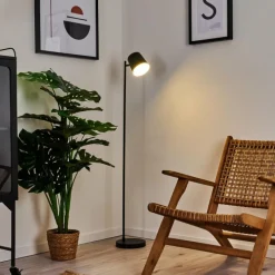 hofstein Lampadaire Tontolos LED Noir, 1 lumière