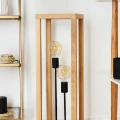 Style Boho-Chic-hofstein Lampadaire Torreglia Brun, Noir, 2 lumières