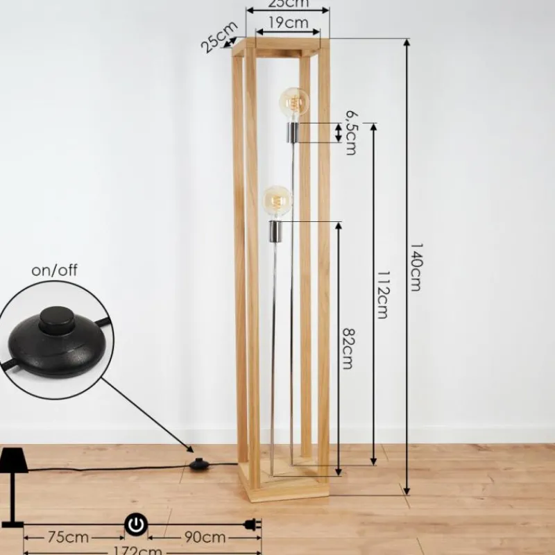Luminaires Scandinaves-hofstein Lampadaire Torreglia Brun, 2 lumières