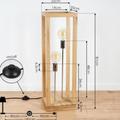 Luminaires Scandinaves-hofstein Lampadaire Torreglia Brun, 2 lumières