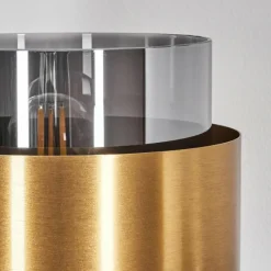 Suspension Verre Fumé-hofstein Lampadaire Traak Noir, 3 lumières