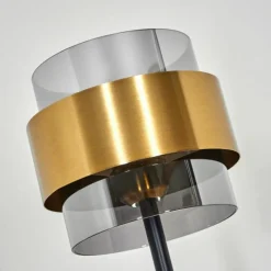 Suspension Verre Fumé-hofstein Lampadaire Traak Noir, 3 lumières