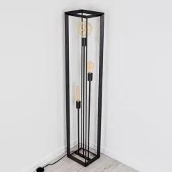 Lampes Vintages & Rétros-hofstein Lampadaire Traryd Noir, 3 lumières