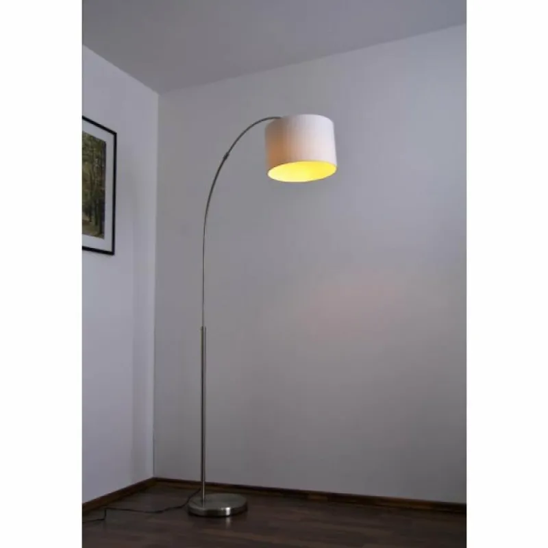 Lampes En Tissu-Luminaires Trio Lampadaire Trio 4611 Acier inoxydable, Nickel mat, 1 lumière