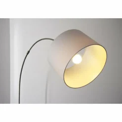 Lampes En Tissu-Luminaires Trio Lampadaire Trio 4611 Acier inoxydable, Nickel mat, 1 lumière