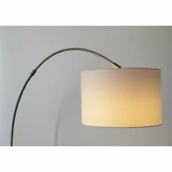 Lampes En Tissu-Luminaires Trio Lampadaire Trio 4611 Acier inoxydable, Nickel mat, 1 lumière