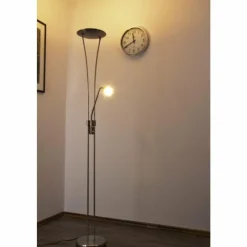 Luminaires Rustiques-Luminaires Trio Lampadaire Trio 4264 LED Chrome, Acier inoxydable, Nickel mat, 1 lumière