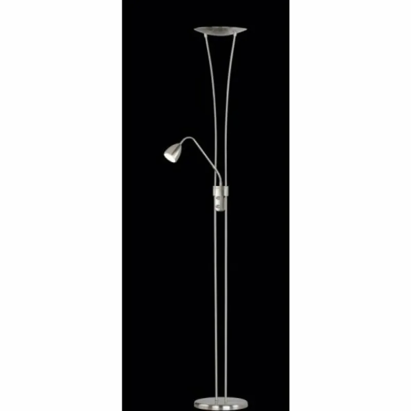 Luminaires Rustiques-Luminaires Trio Lampadaire Trio 4264 LED Chrome, Acier inoxydable, Nickel mat, 1 lumière