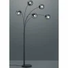 Suspension Verre Fumé-Luminaires Trio Lampadaire Trio Balini LED Anthracite, 5 lumières