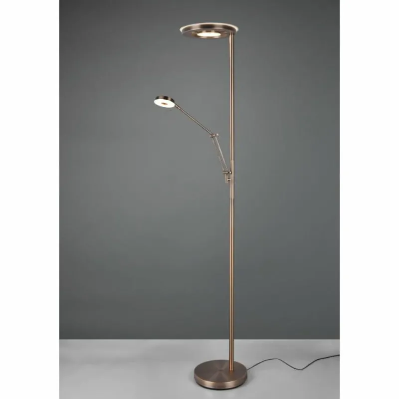 Luminaires Trio Lampadaire Trio Barrie LED Vieux laiton, 2 lumières* Éclairage Led