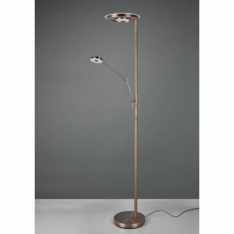 Luminaires Trio Lampadaire Trio Barrie LED Vieux laiton, 2 lumières* Éclairage Led