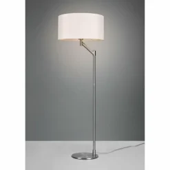 Lampes En Tissu-Luminaires Trio Lampadaire Trio Cassio Nickel mat, 1 lumière